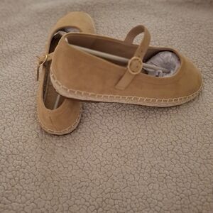 NewTan Suede Mary Jane Espadrilles, Size 8.5.